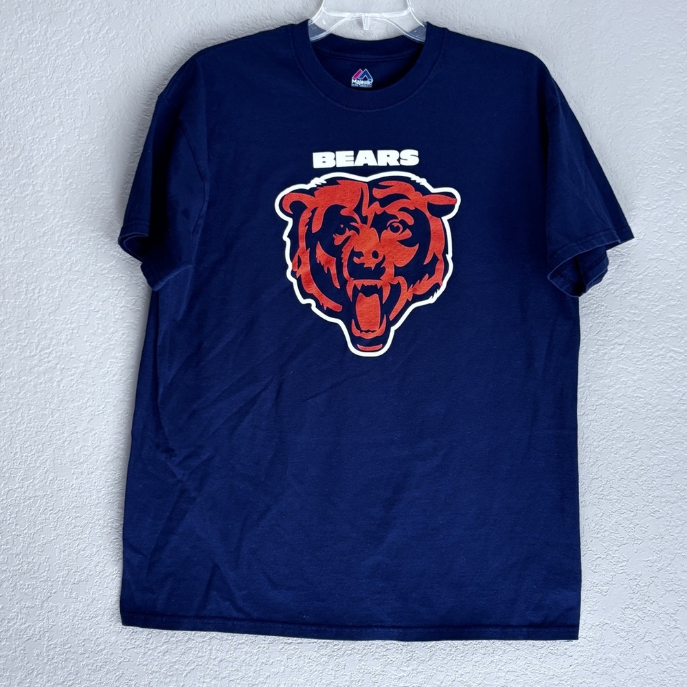 Majestic Navy Short Sleeves Round Neck Tee with front Bears logo men’s L